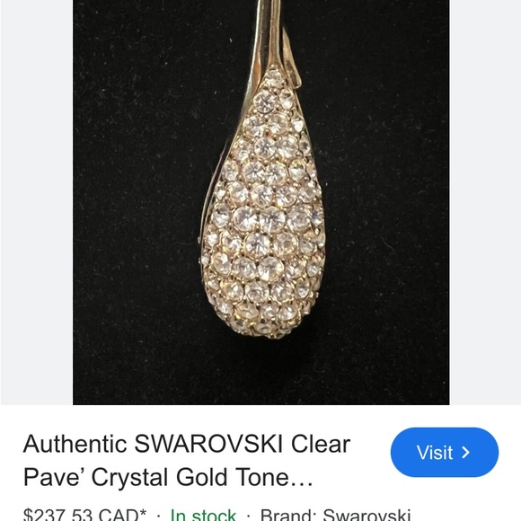 Swarovski Crystal pave drop pendant - Picture 3 of 4